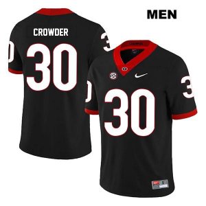 Men's Georgia Bulldogs NCAA #30 Tae Crowder Nike Stitched Black Legend Authentic College Football Jersey YOT6554XB